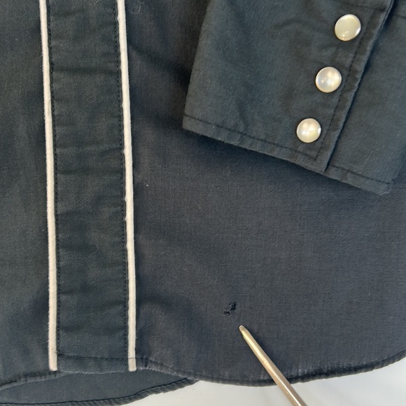 Vintage 70s 80s Jean Rive Western Wear Embroidered Long Sleeve Shirt - Picture 5 of 11